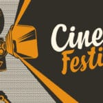 Dibujo de un cartel de cine antiguo