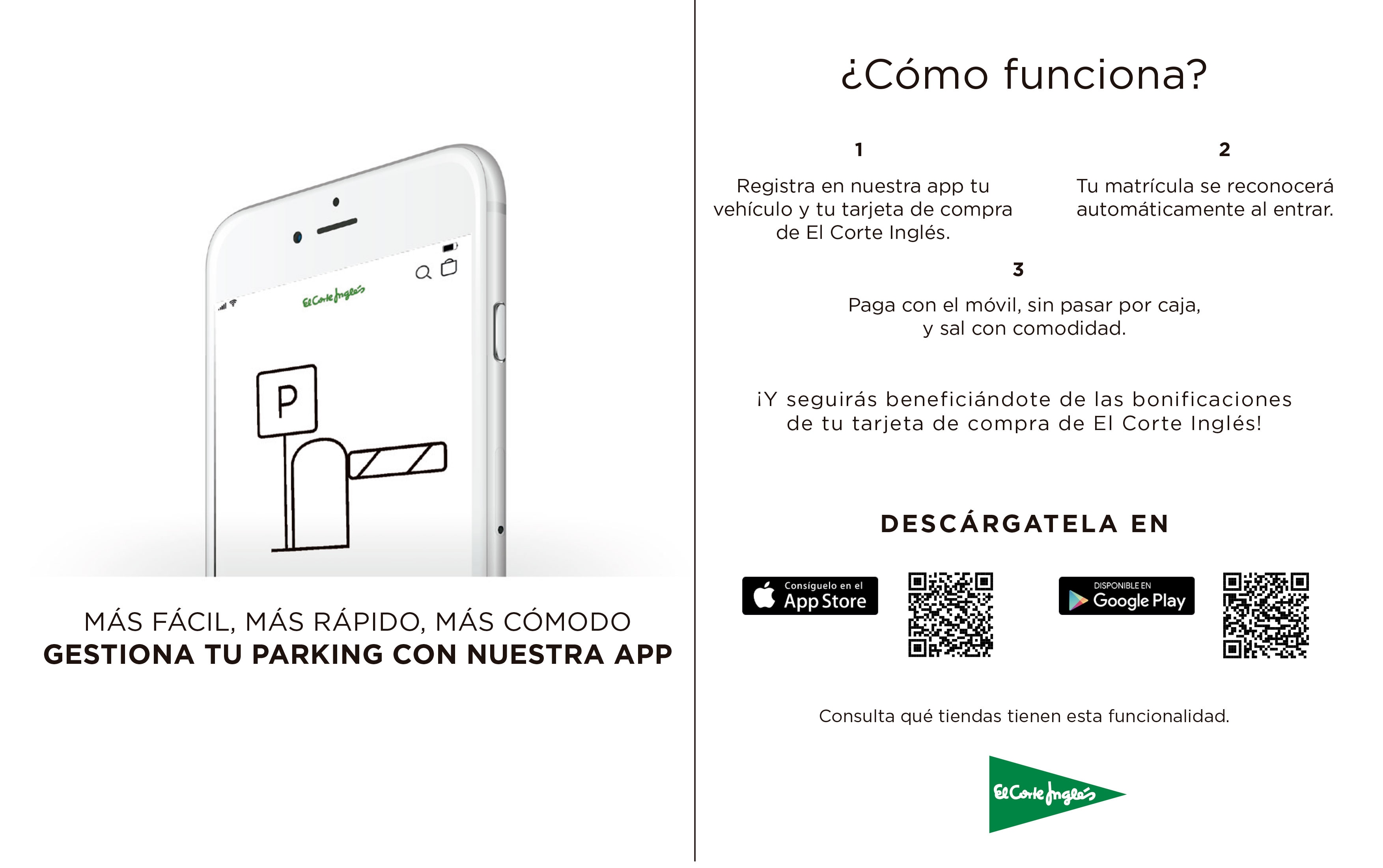 Corte Inglés integra en su app el parking sin pasar el cajero