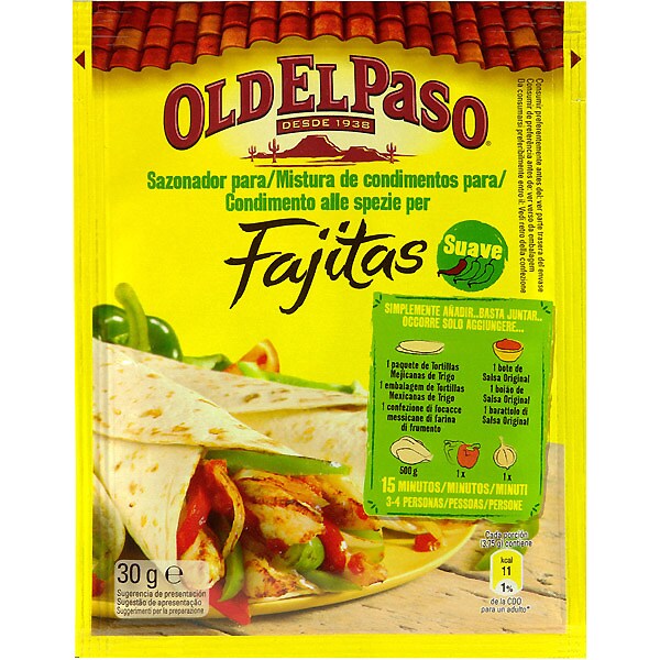 OLD EL PASO sazonador para fajitas sobre 30 gTu Supermercado Online de